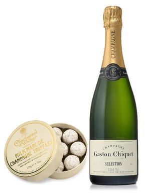 Gaston Chiquet Brut Champagne 75cl & Milk Truffles 135g