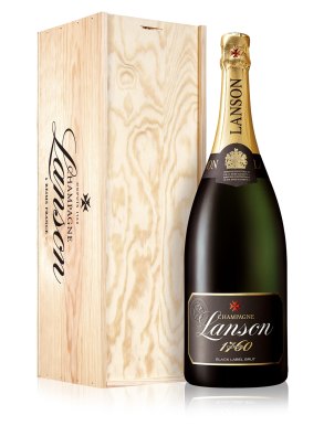 Lanson Magnum Black label Champagne Brut NV 150cl Wooden Gift Box