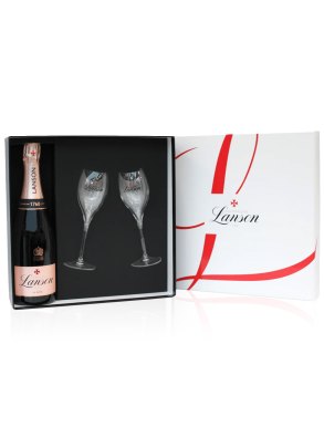 Lanson Le Rosé Champagne & 2 Flute Gift Set 75cl