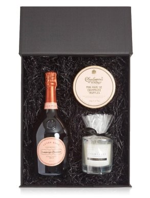Laurent-Perrier Rosé Champagne, Candle & Truffles Luxury Gift Box
