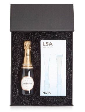 Laurent-Perrier La Cuvée Half & LSA Moya Flutes Luxury Gift Box