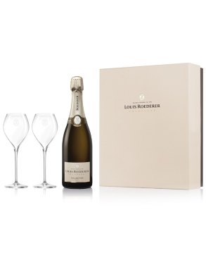 Louis Roederer Brut Collection 246 Champagne 2 Flute Gift Set 75cl