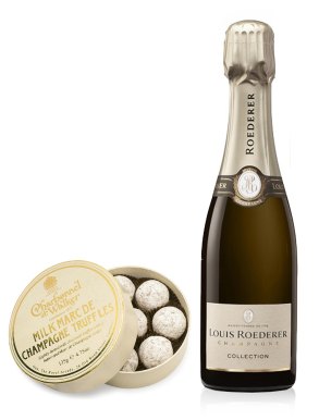 Louis Roederer Brut Collection Champagne 37.5cl & Milk Truffles 135g