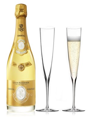 Louis Roederer Cristal Champagne & Waterford Crystal Flutes Gift Set