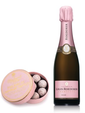 Louis Roederer Vintage Rosé Champagne 37.5cl & Pink Truffles 135g