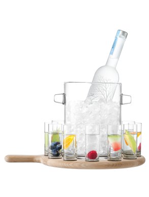 LSA Paddle Vodka Serving Set & Oak Paddle - 70ml