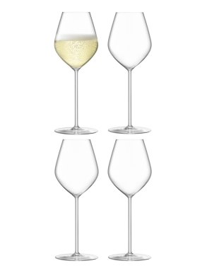 LSA Borough Champagne Tulip Glasses - Clear 285ml x 4