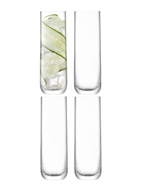LSA Borough Highball Glasses - Clear 420ml x 4