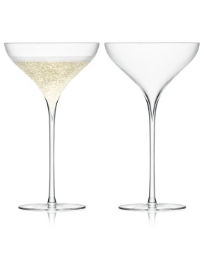 LSA Savoy Champagne Saucers - Clear 250ml (set of 2)