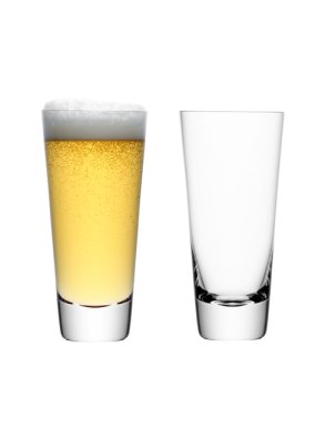 LSA Madrid Lager Glasses - Clear 600ml (Set of 2)