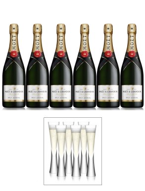 Moët & Chandon Brut Imperial Champagne Case Deal & Set of 6 Glasses