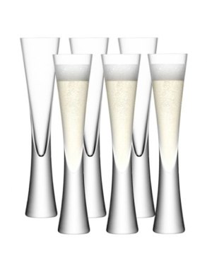 LSA Moya Champagne Flutes - Clear 170ml (Set of 6)
