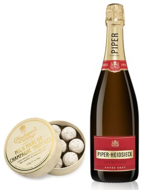 Piper Heidsieck Brut Champagne 75cl & Milk Truffles 135g