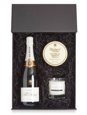 Pol Roger Champagne, Candle & Truffles Luxury Gift Box