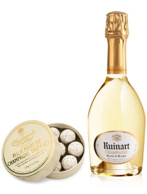 Ruinart Blanc de Blancs Champagne 37.5cl & Milk Truffles 135g