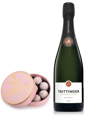 Taittinger Brut Réserve Champagne 75cl & Pink Truffles 135g