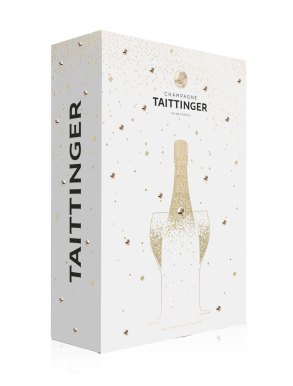 Taittinger Brut Reserve Champagne & 2 Flute Gift Set 75cl