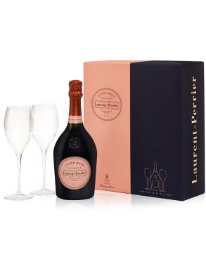 Laurent-Perrier Cuvée Rosé Brut NV 75cl 2 Flute Gift Set