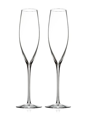 Waterford Elegance Classic Crystal Champagne Flutes 240ml (set of 2)