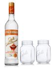 Stolichnaya Salted Karamel Vodka 70cl & Jar Glasses