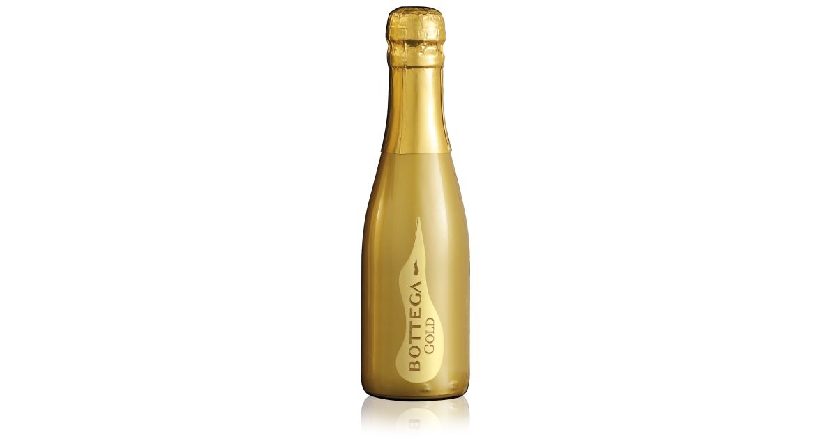 Bottega Gold Prosecco Vino Dei Poeti Gold Mini Bottle