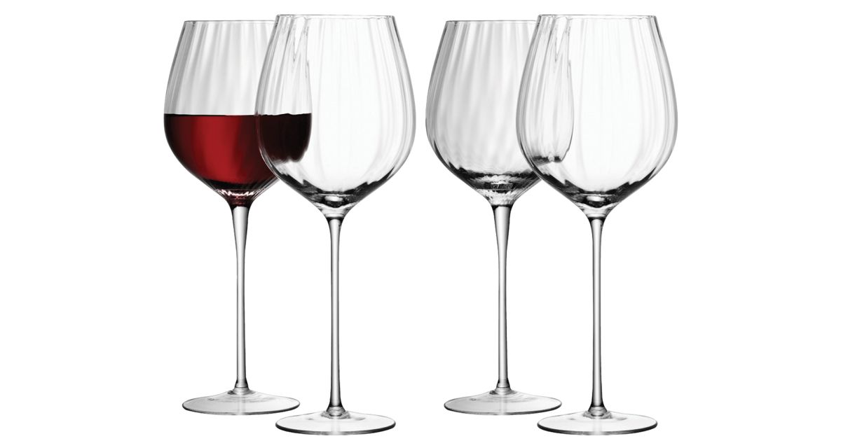 LSA Aurelia Red Glasses Clear Optic 660ml (Set of 4)