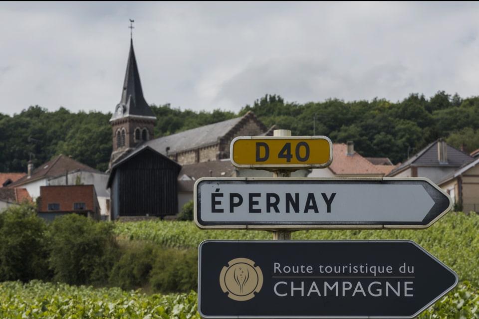 Epernay and Champagne region road signs